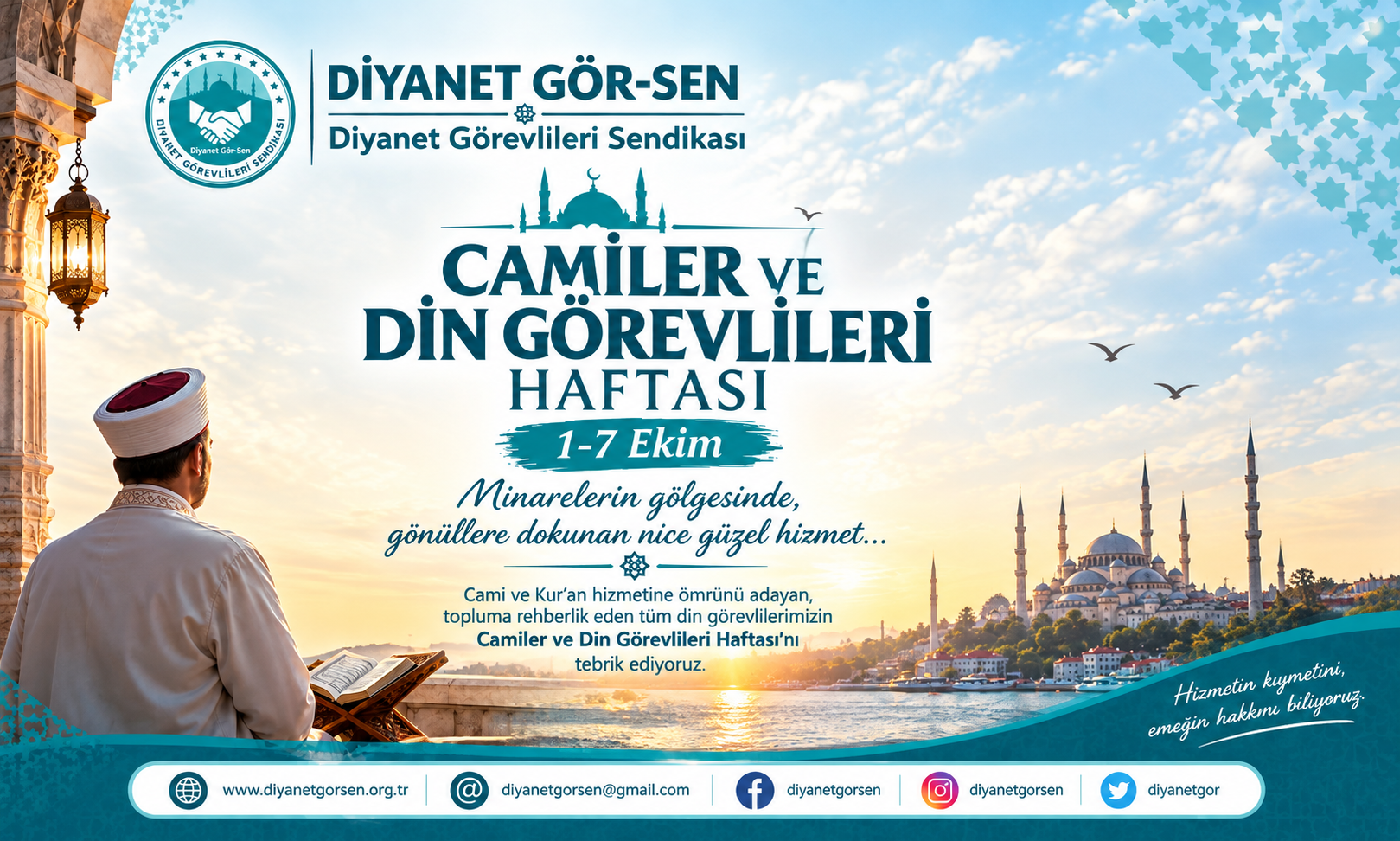 1-7 Ekim Cami ve Din Görevlileri Haftamız Hayırlı Olsun.